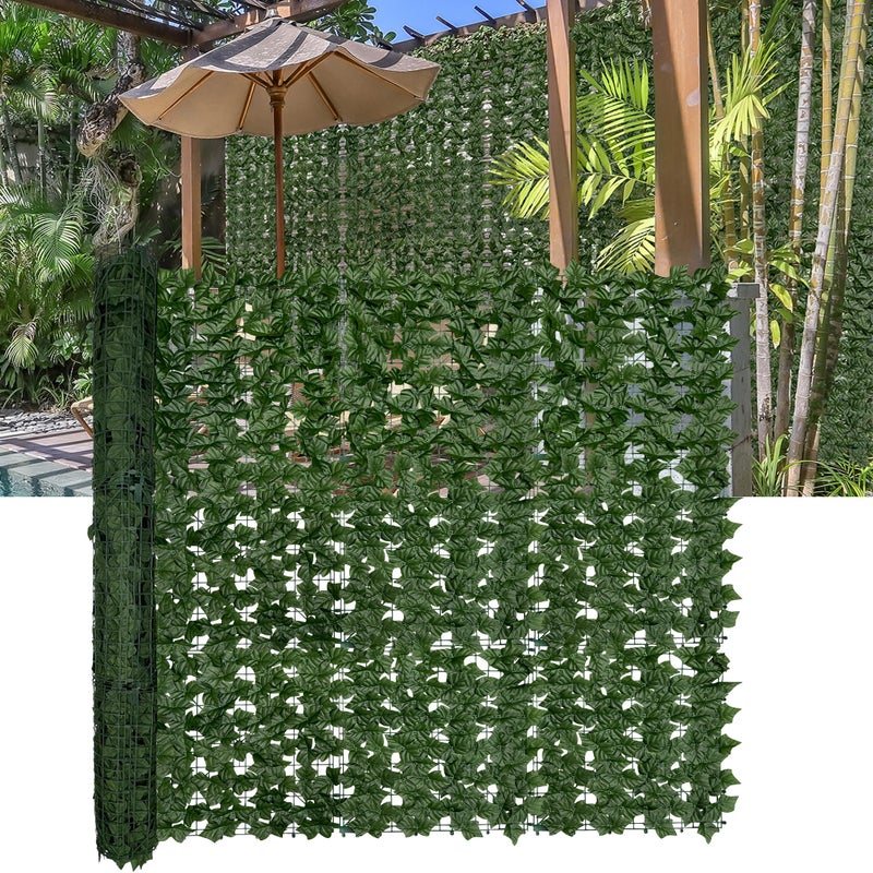 DOPGIB Artificial Ivy Privacy Fence Screen 140""x 60"" (58.5 SQFT) UV-Anti Faux Hedge Fence and Fake Ivy Vine Leaf Wall Panels for Indoor&Outdoor Green Backdrop  Garden Greenery Decor - Image 1